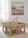 Wittenmyer - Cocktail Table With 4 Stools (Set of 5) - Natural / Black Signature Design by Ashley®