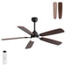 52" Ceiling Fan With LED Light, 6 Speed DC Motor, Remote Control - Matte Black Daily Nest