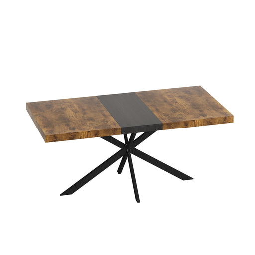 Retro Rectangular Stretch Dining Table With Embossed Center Plate Home Essentials