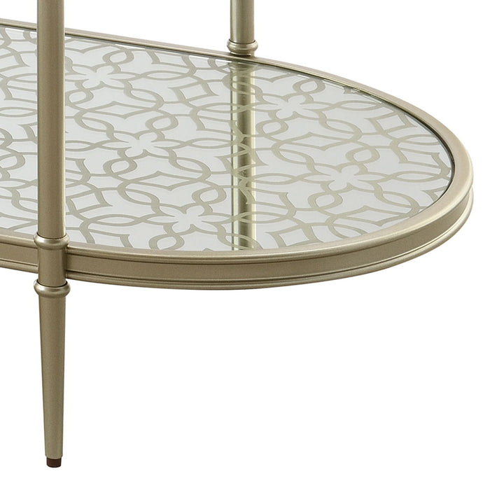 Zaba - TV Stand - Glass Top & Champagne ACME