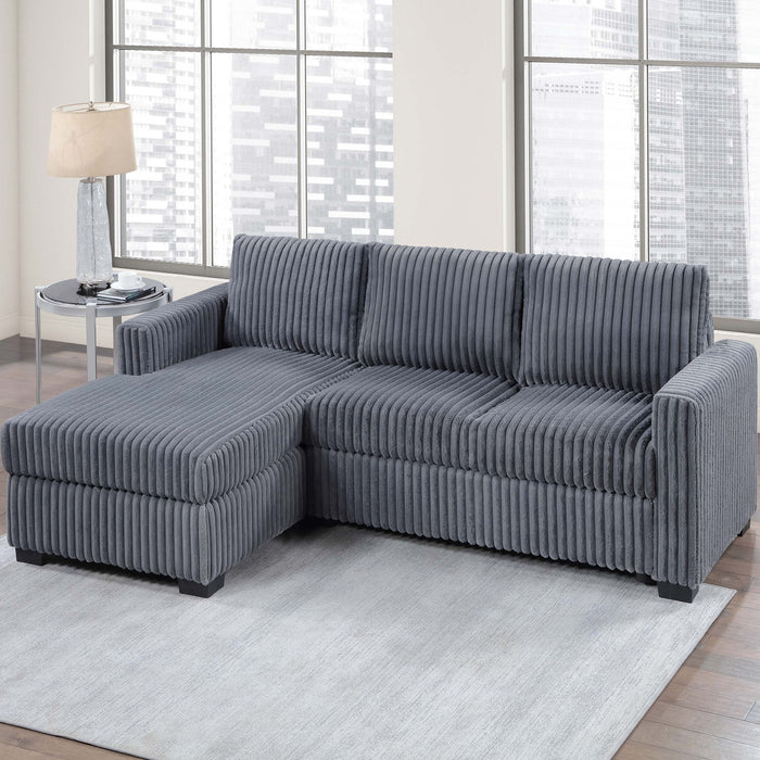 2 Piece Sectional Sofa With Right Arm Chaise And Left Arm Sofa - Dark Gray Home Essentials