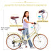 24" Cruiser Bike With 6 Speed Gear System, Rear Rack & Cup Holder Daily Nest