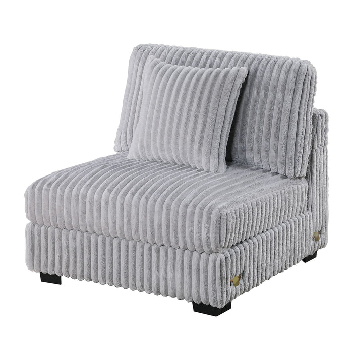 Armless Chair Modular With Pillow Living Room Furniture - Gray / Mink Home Essentials