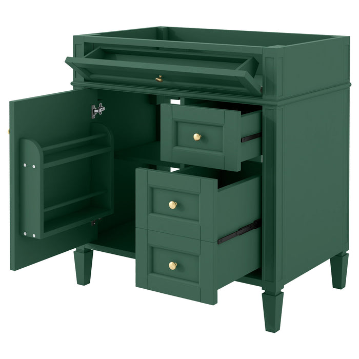 Bathroom Vanity With 2 Drawers And Tip-Out Drawer, Storage Cabinet Hearth and Haven