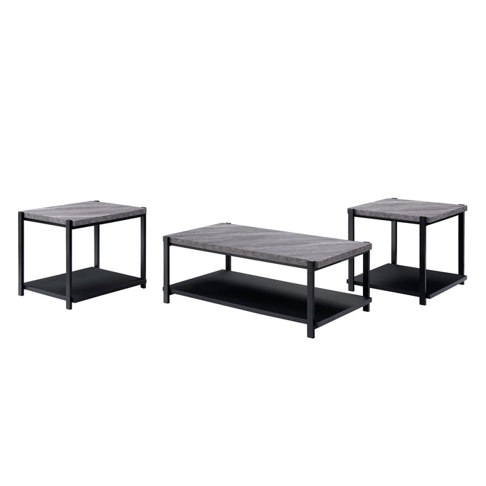 Linea - 3 Piece Occasional Set (1 Coffee & 2 End Tables) - Dark Gray New Classic