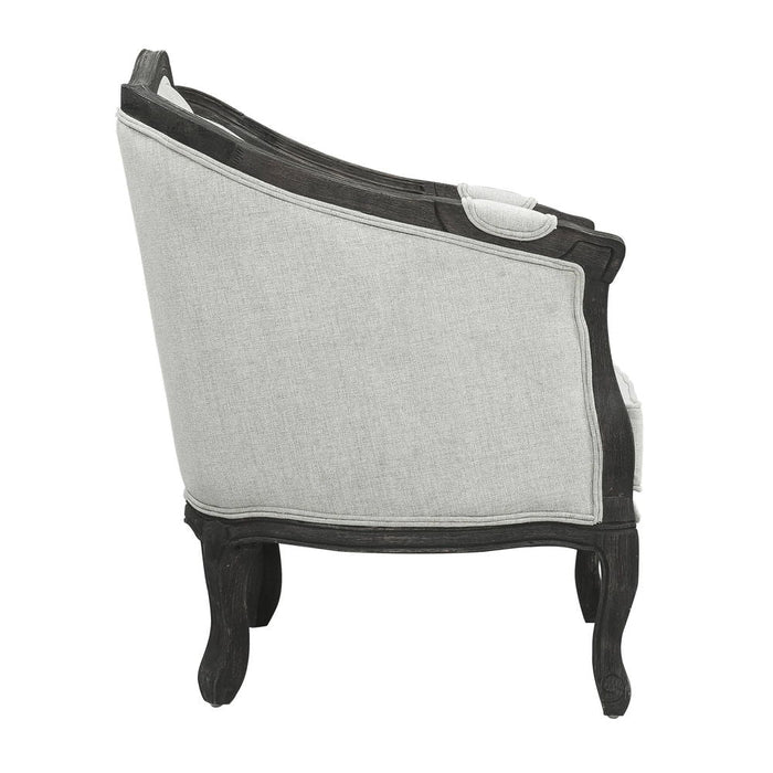 Samael - Loveseat With 2 Pillows - Gray Linen & Dark Brown ACME