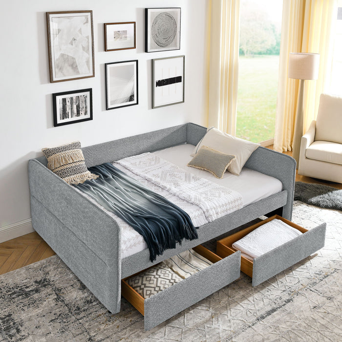 Upholstered Daybed & 2 Drawers Home Essentials