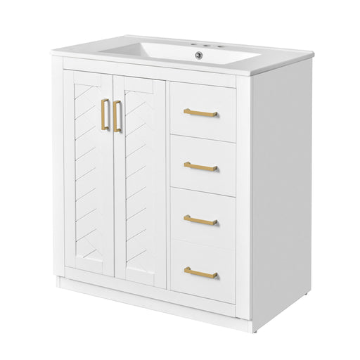 Bathroom Vanity With Sink, Storage Cabinet, Freestanding Set With 3 Drawers & Soft Closing Doors Hearth and Haven
