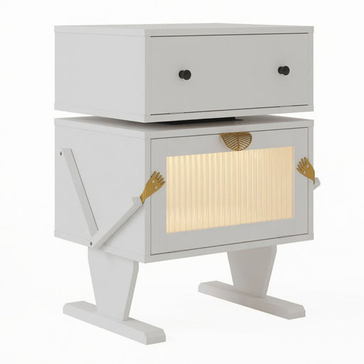 Robot LED Nightstand With 360° Rotating Drawer Home Essentials