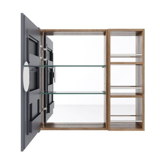 29.63" Wall Mounted Bathroom Cabinet With Adjustable Shelves - Imitative Oak Home Essentials