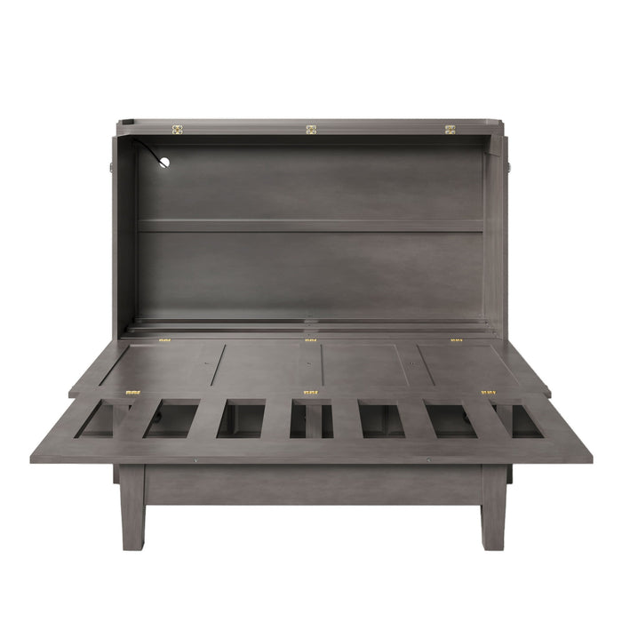 Murphy Bed Chest Cube Cabinet With Charging Station And Large Storage Drawer Hearth and Haven