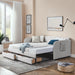Daybed With Trundle And Storage Drawers, Flat Arms With Pocket Home Essentials