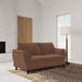Dania - Upholstered Crescent Loveseat With Curved Tufted Arms - Rust Furniture Max