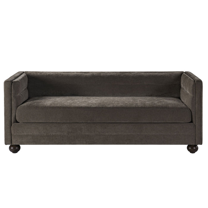 3 Seater Sofa Upholstery With Square Arms, Living Room Couch Noble House