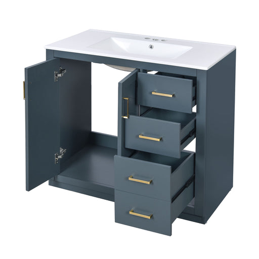 Bathroom Vanity With Sink Combo, Storage Cabinet, Freestanding Set With 3 Drawers & Soft Closing Doors Hearth and Haven