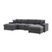 Upholstered Symmetrical Modular Sectional With 6 Seating Home Essentials