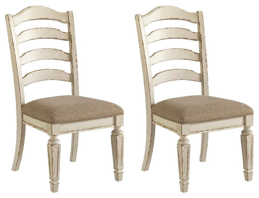 Realyn - Dining UPH Side Chair (Set of 2) - Ladderback - Chipped White Signature Design by Ashley®