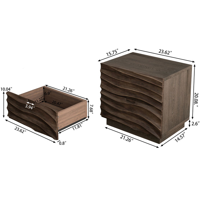 Nightstand With 2 Drawers, No Handles Home Essentials