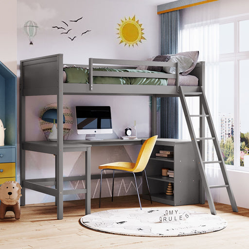Loft Bed With Shelves With Desk DreamHaus
