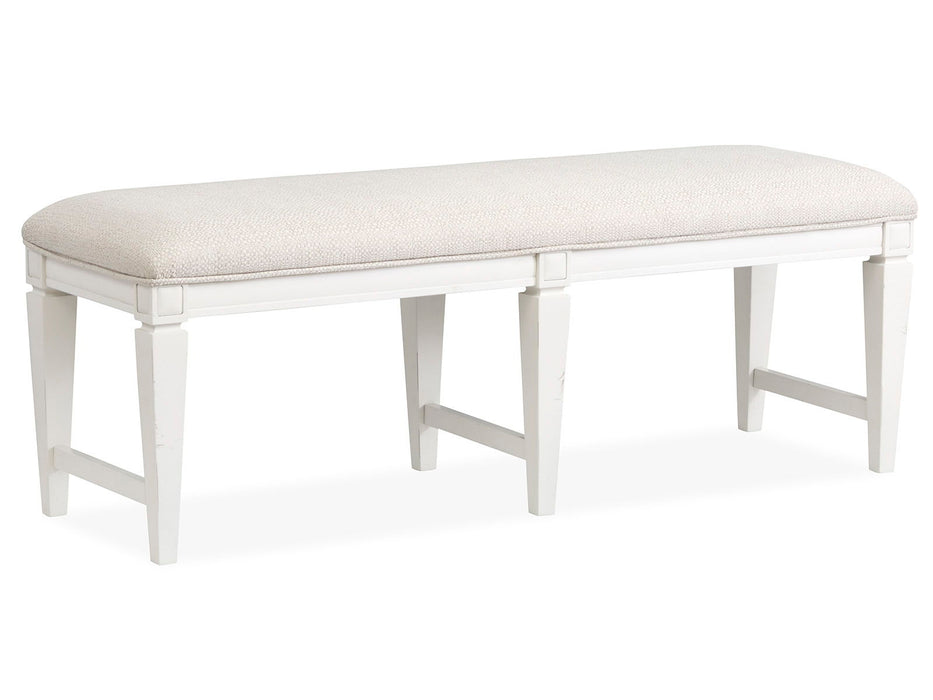 Willowbrook - Upholstered Bench - Egg Shell White Magnussen Furniture