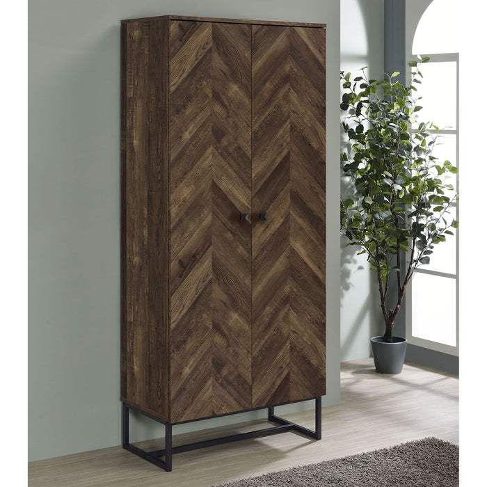 Gunderson - 8 Shelf Accent Cabinet - Oak Furniture Max