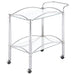 Porch & Den - 2 Tier Rectangular Glass Shelf Bar Cart With Glass - Chrome Furniture Max