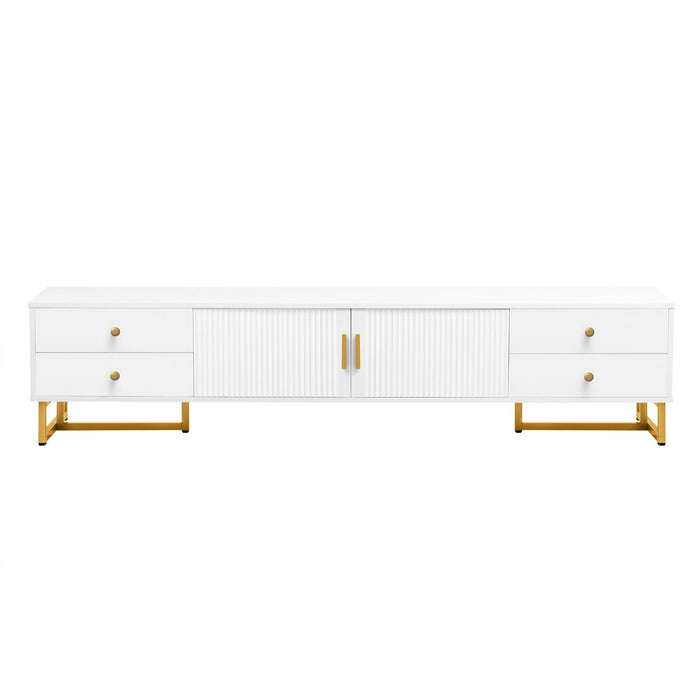 TV Media Console Table, TV Stand With Storage For Living Room - White Hearth and Haven