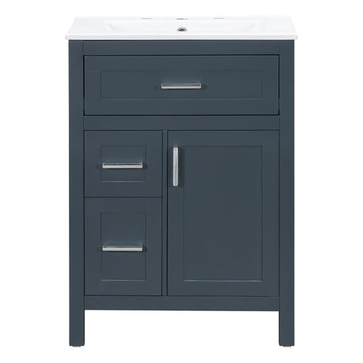 Modern Bathroom Vanity With Sink, Flip Drawer & 2 Drawers, Soft Close Hinges, Adjustable Shelf Hearth and Haven