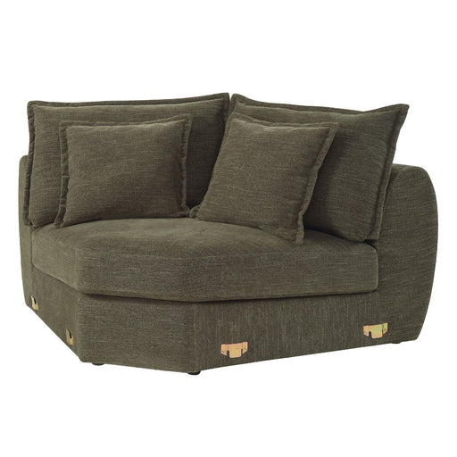 Leighton - Modular Wedge With 4 Pillows - Green Chenille ACME