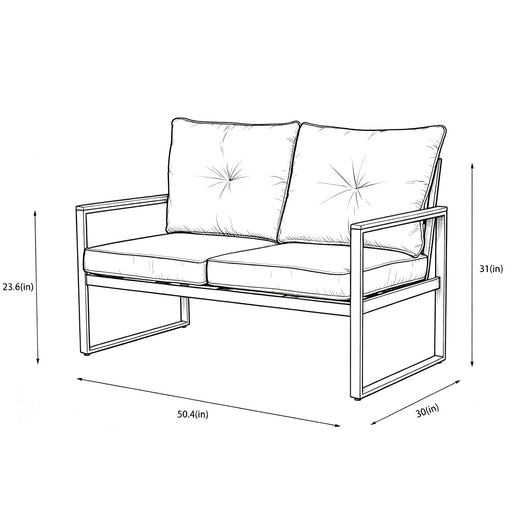 Oversized Outdoor Conversation Set, 5 Seater - Blue Home Essentials