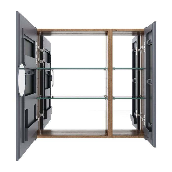 29.63" Wall Mounted Cabinet With Adjustable Shelves Storage Cabinet For Bathroom - Imitative Oak Home Essentials