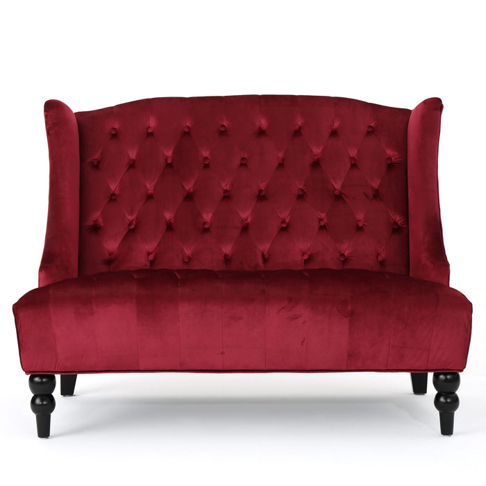 Nurturing - Upholstered Loveseat With Wing Back And Diamond Tufting