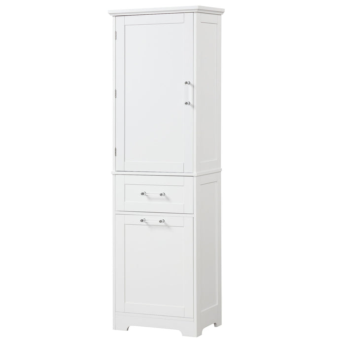 Tall Freestanding Bathroom Storage Cabinet With Adjustable Shelf And 2 Drawers Hearth and Haven