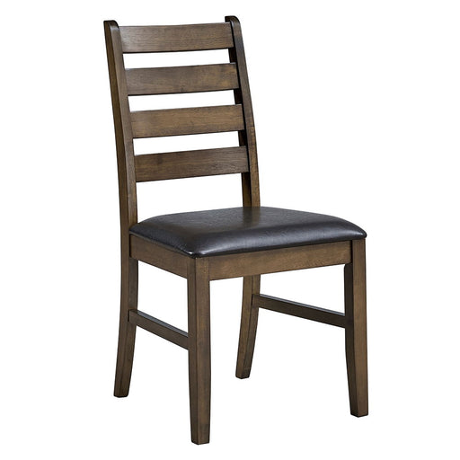 Damica - Side Chair (Set of 2) - Brown Synthetic Leather & Walnut ACME