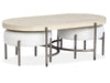 Jennings - Oval Cocktail Table With Two Ottomans - Edgecomb Gray And Weathered Antique Nickel Magnussen Furniture