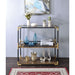 Heleris - Console Table - Smoky Glass Top & Black & Gold ACME