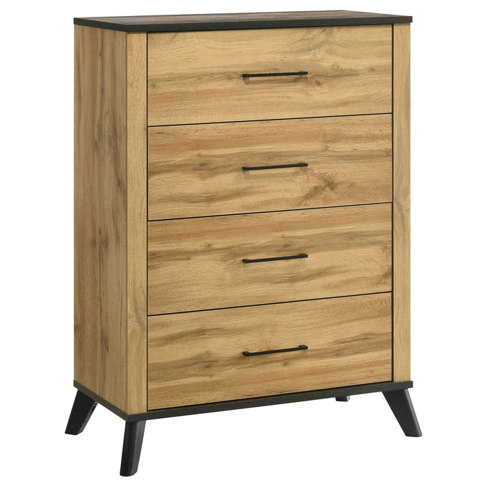 Georgina - 4 Drawer Bedroom Chest - Natural Wood Furniture Max