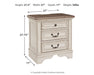 Realyn - Three Drawer Night Stand - White / Brown / Beige Signature Design by Ashley®