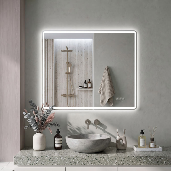 24" X 32" Rectangular Front Lighted And Backlit LED Bathroom Mirror With Anti Fog - Clear Daily Nest