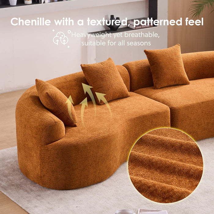 4 Seater Sofa With Fabric, 30D, 60 Hardness Full Sponge, 4 Pillow For Living Room, Home Furniture Sleeper Sectional Sofa For Apartment Home Essentials