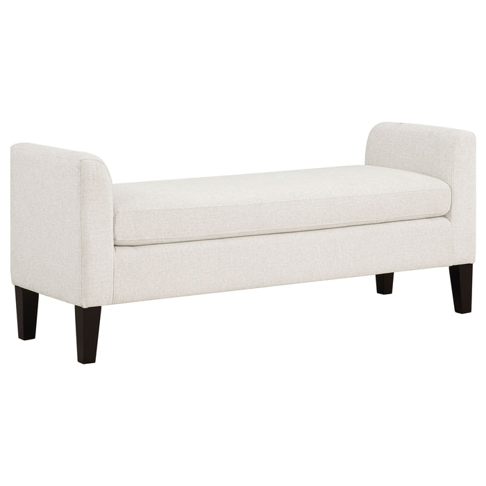 Rex - Fabric Upholstered Accent Bench With Armrests - Vanilla