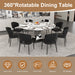 Round Dining Table With 6 Chairs Set - Silver Home Essentials
