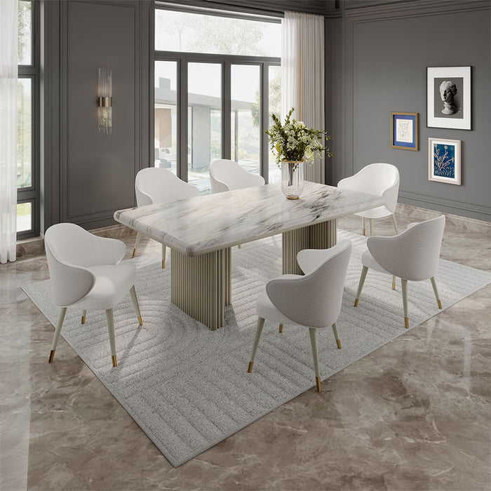 Charity - Dining Table - Natural Marble Top & Gray Oak ACME