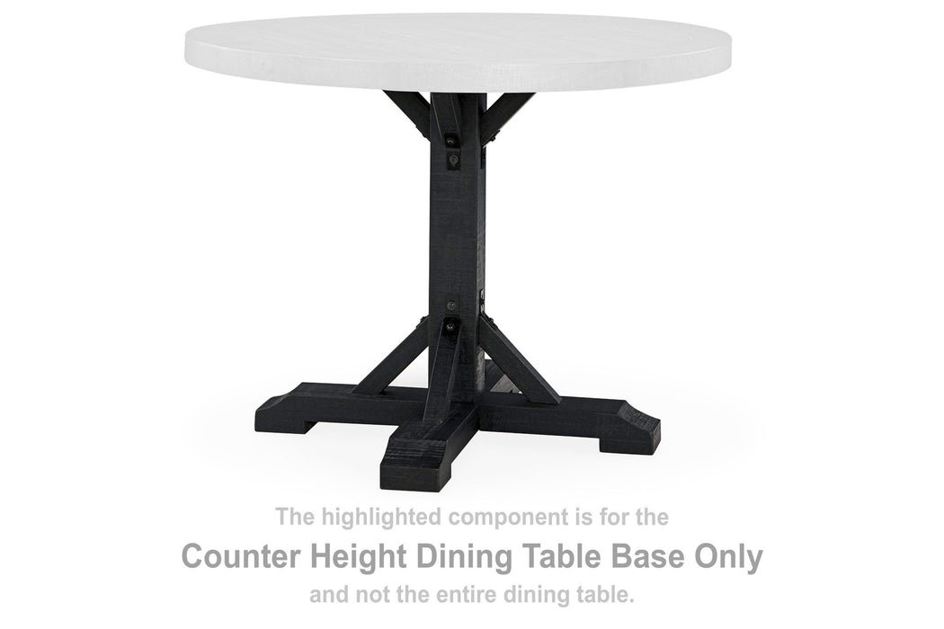 Valebeck - Round Drm Counter Table Base - Black / Brown Signature Design by Ashley®
