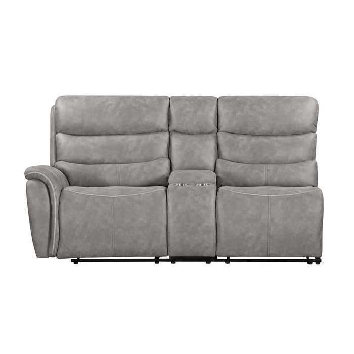 Kamari - LAF Console Loveseat With Dual Recliner - Gray