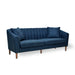 Contemporary 3 Seater Sofa With Button Tufted Design - Navy Blue Noble House