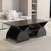 Geometric Engineered Coffee Table With Rounded Corners With Open Shelves Home Essentials