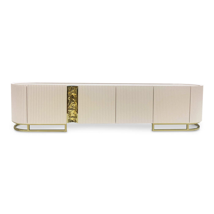 Lisbon - Media Cabinet - Silken Matte Cream Michael Amini