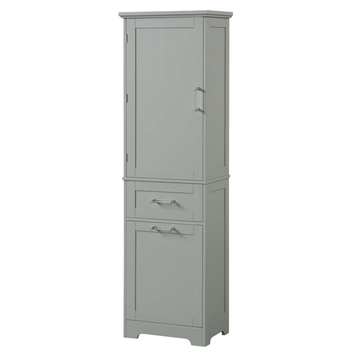 Tall Freestanding Bathroom Storage Cabinet With Adjustable Shelf And 2 Drawers Hearth and Haven