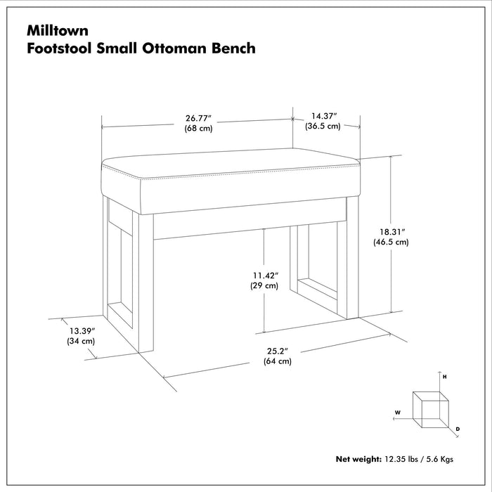 Milltown - Upholstered Ottoman Bench Simpli-Home
